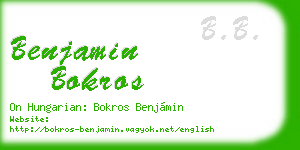 benjamin bokros business card