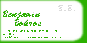 benjamin bokros business card